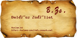 Belász Zsüliet névjegykártya